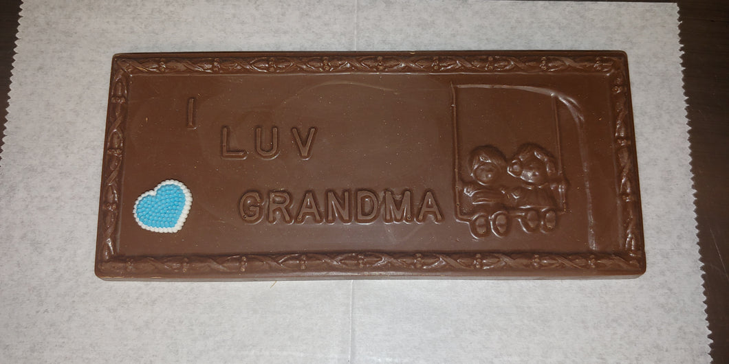 I luv Grandma or I luv Grandpa Chocolate Cards - Peterson's Candies