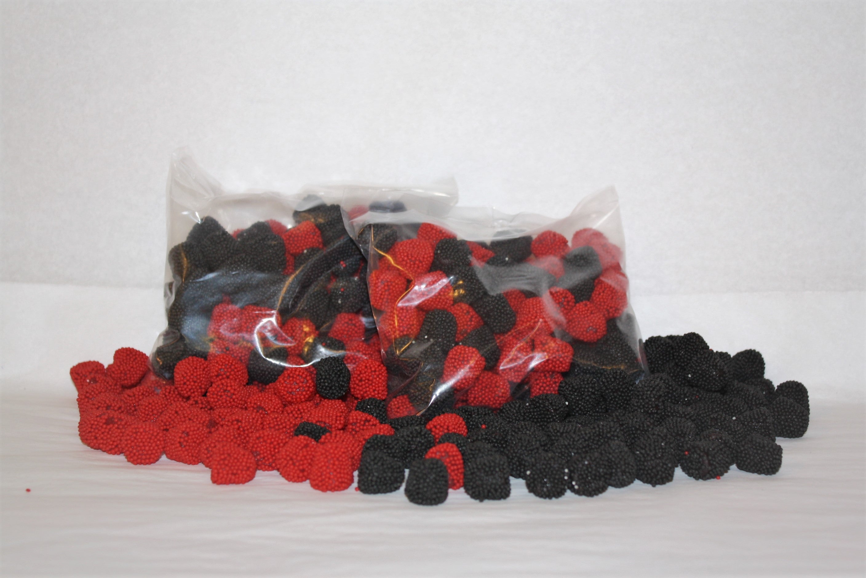 Red and Black Raspberries Bagged